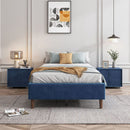 Vienna Velvet Bed Frame – Blue – Queen