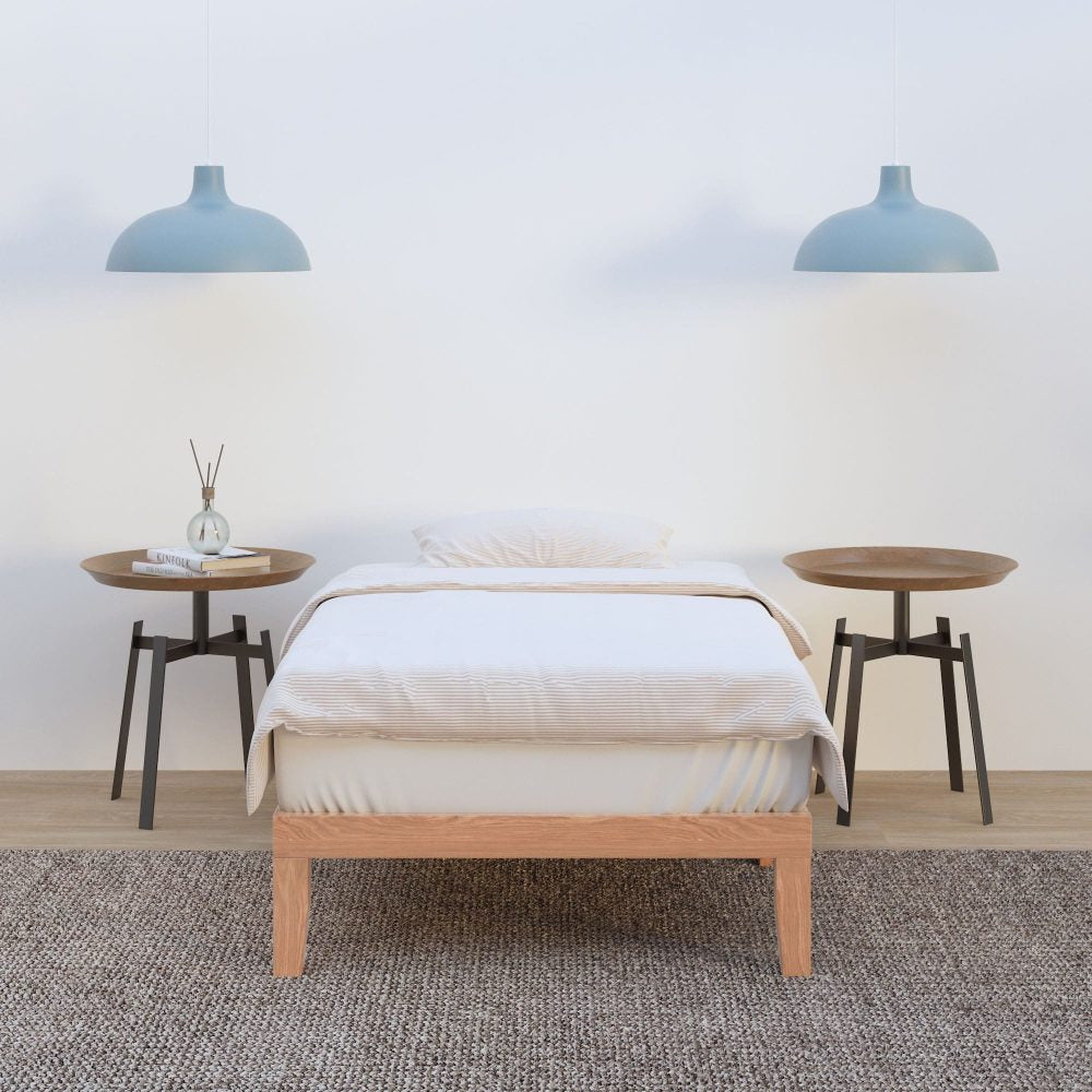 Union Wooden Bed Base – Brown – King Single