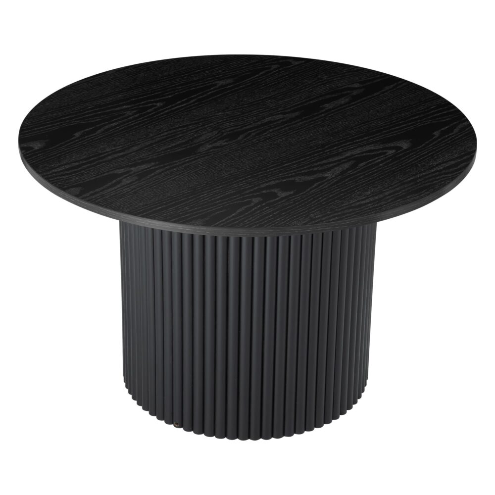 Serano Ribbed Coffee Table – Black – Round