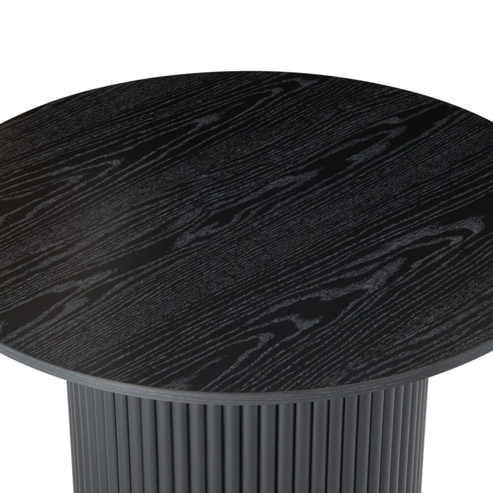 Serano Ribbed Coffee Table – Black – Round