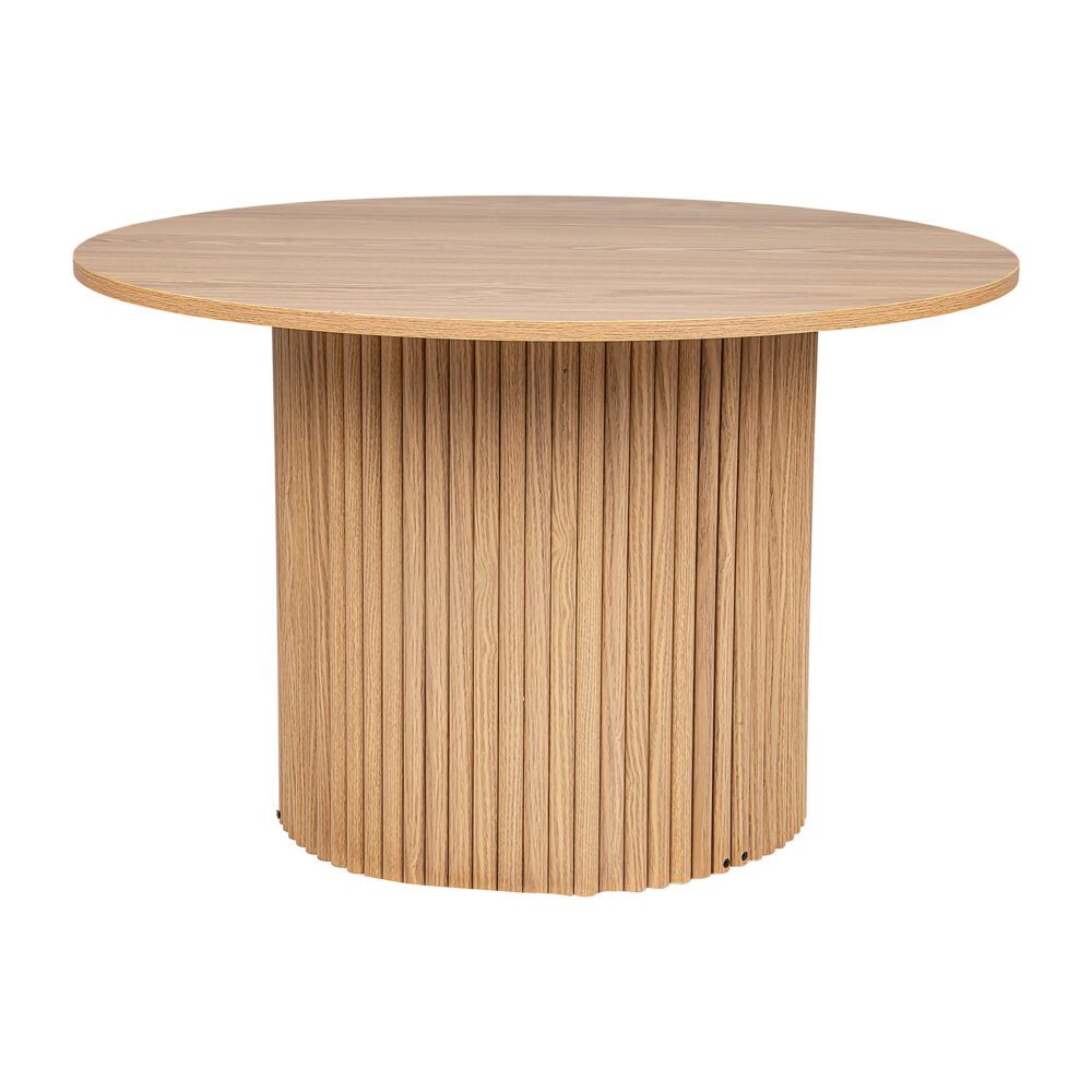 Alderon Ribbed Coffee Table – Brown – Round