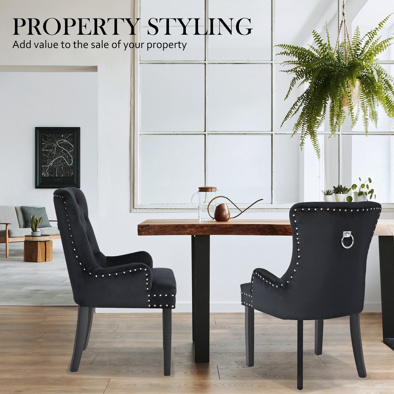Lisse French Provincial Dining Chair – Black – Single