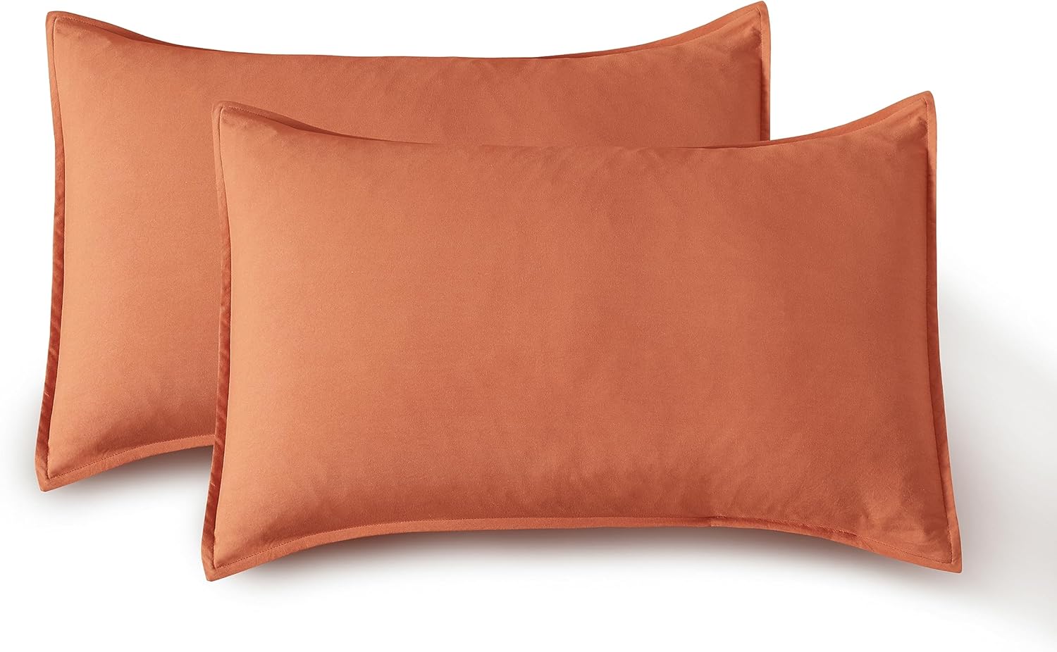 Vintage Washed Microfibre Pillowcases - Ultra Soft & Skin - Friendly - Set of 2 - 50cm x 90cm (Terracotta) – King