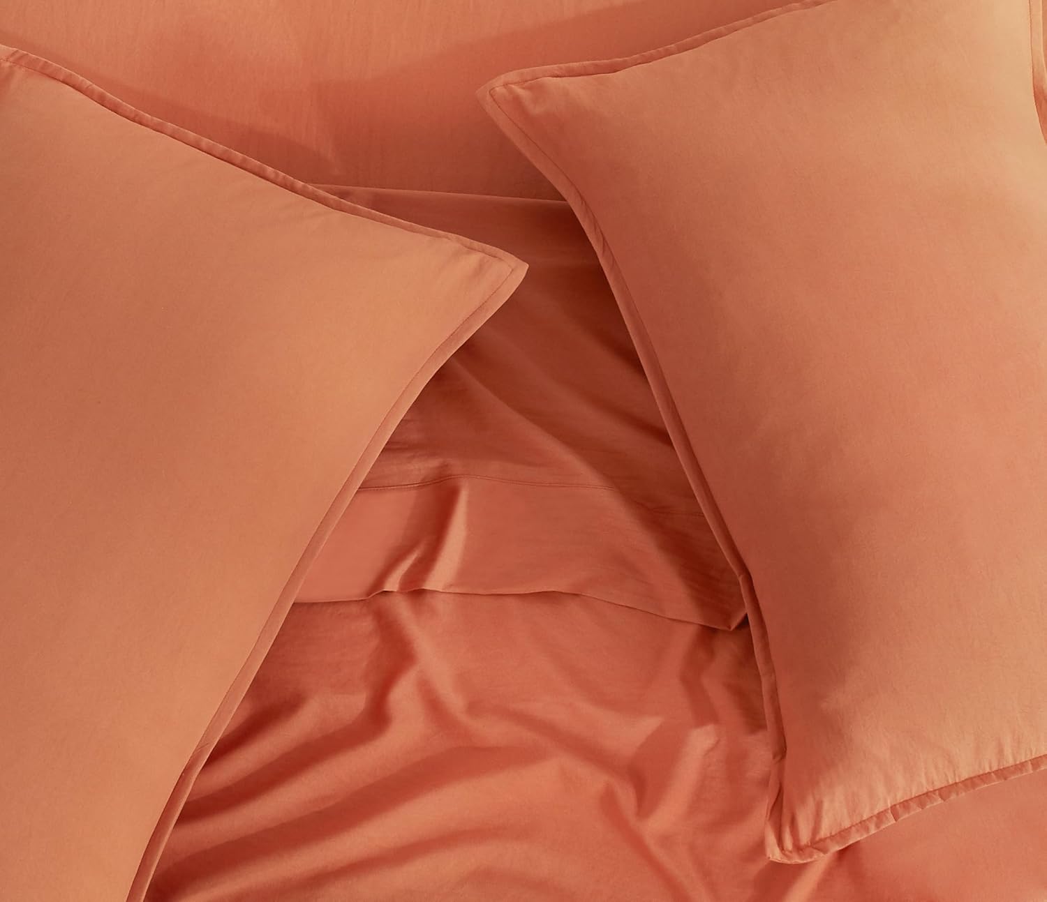 Vintage Washed Microfibre Pillowcase King Set – Terracotta