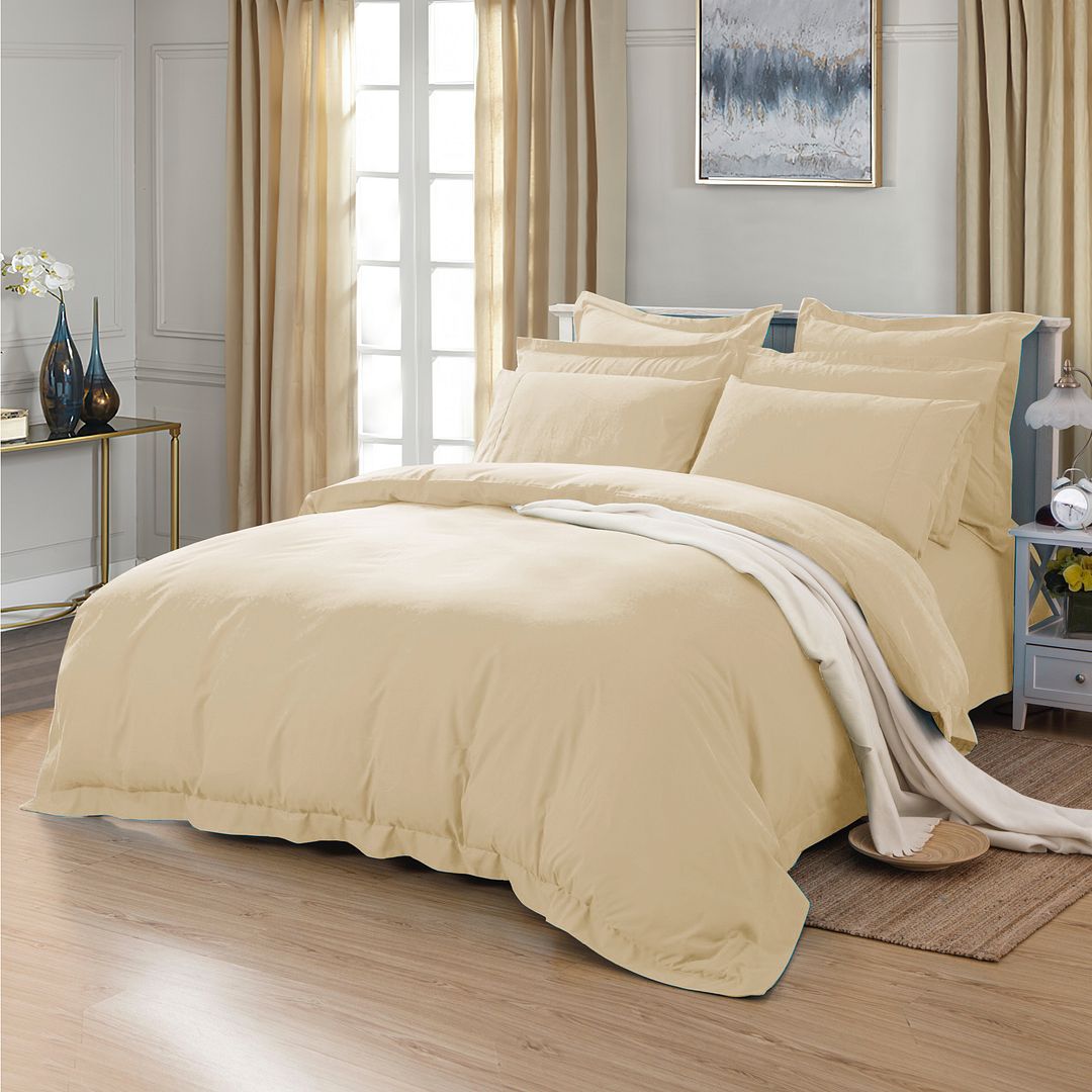 Cove 1000TC Quilt Cover Set – Yellow Cream – King