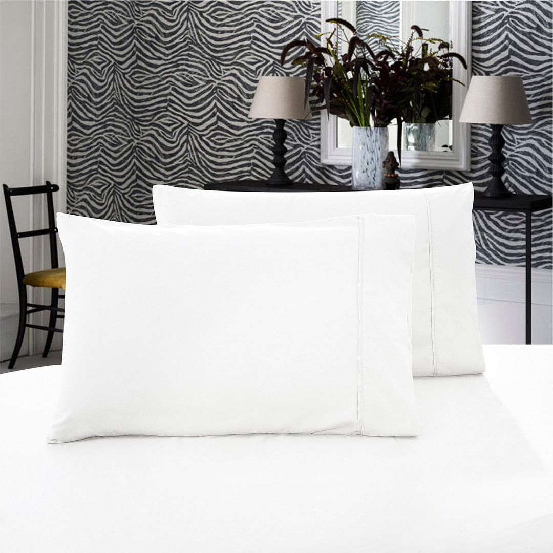 Cove 1000TC Premium Ultra Soft Pillowcases 2 - Pack - White – King