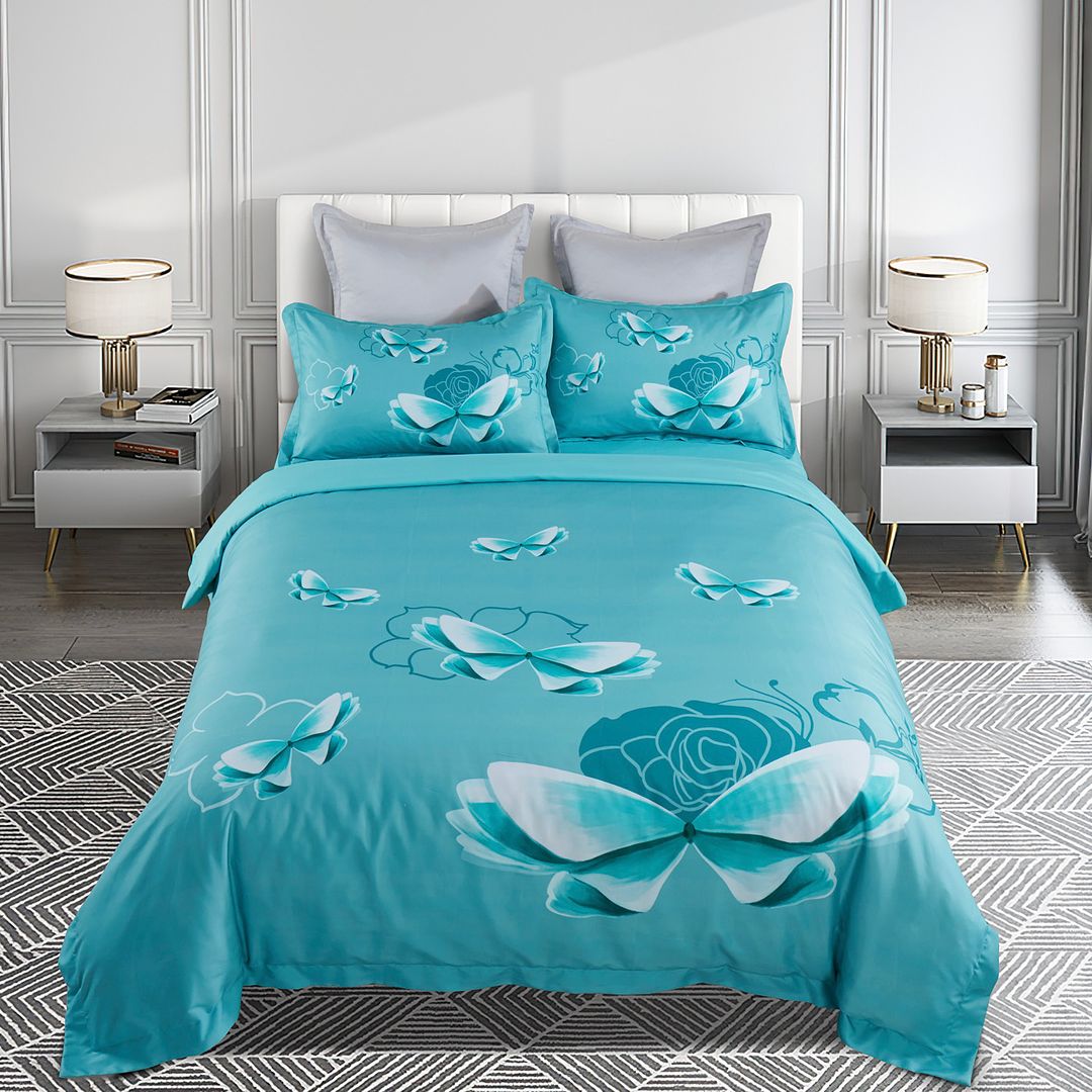 Butterfly Green Quilt Cover Set – Queen