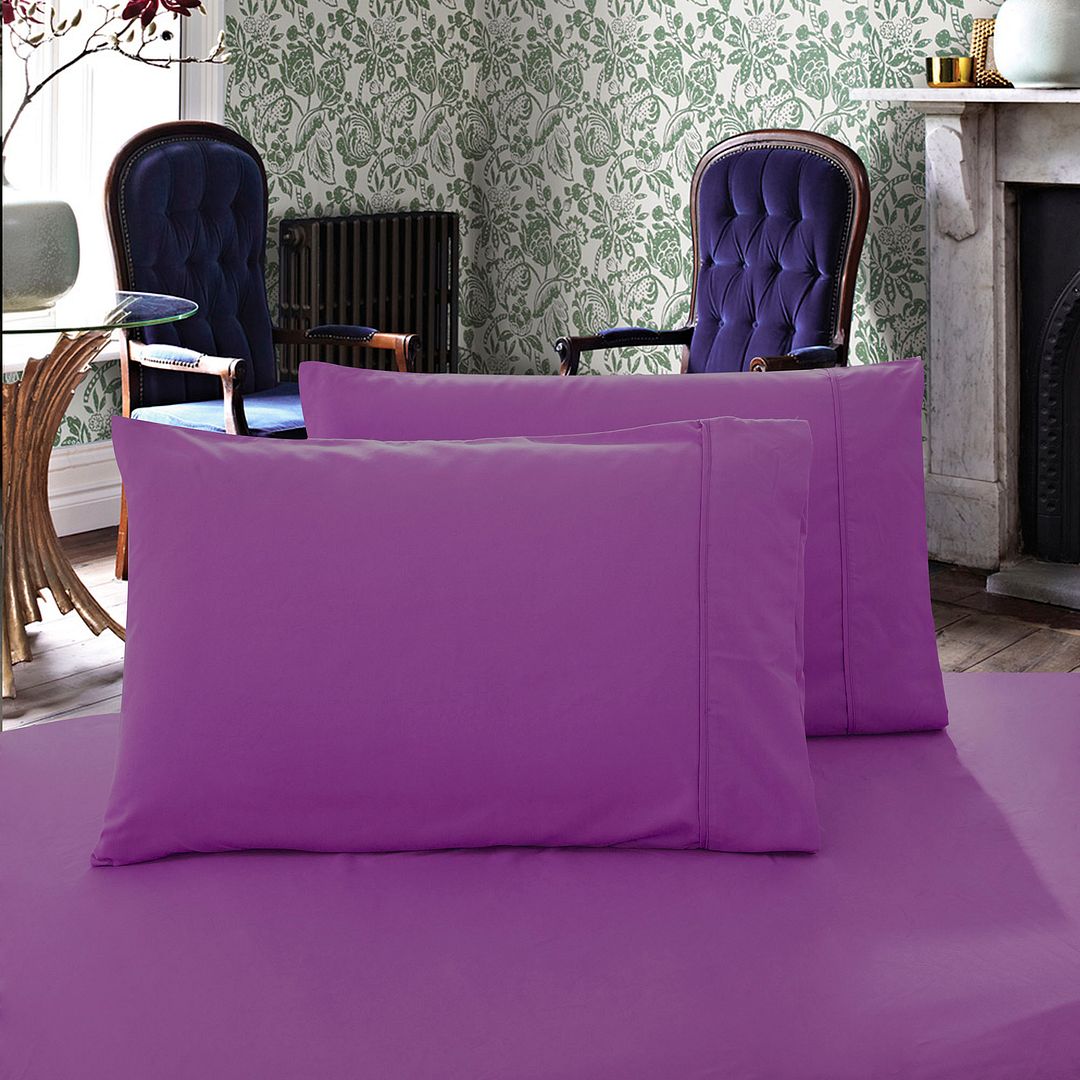 Linden 1000TC Premium Ultra Soft Standrad Pillowcases 2 - Pack - Purple
