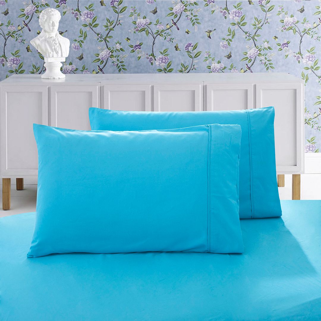 Nova 1000TC Premium Ultra Soft Standrad Pillowcases 2 - Pack - Light Blue