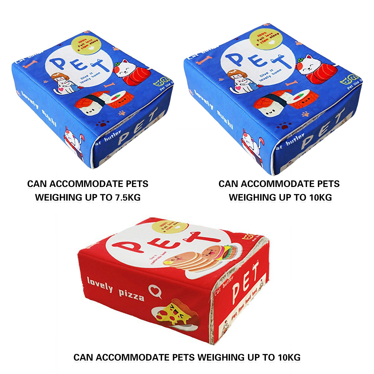 Biscuit Cookie Box Pet Bed – Blue – Medium