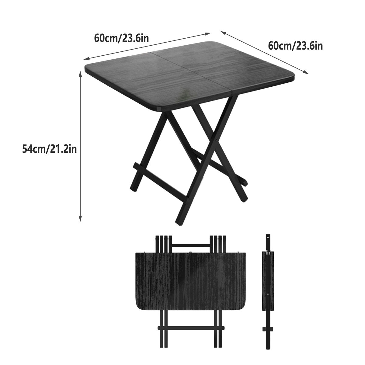 Compact Folding Dining Table – Brown / Wood – 60 x 60 cm