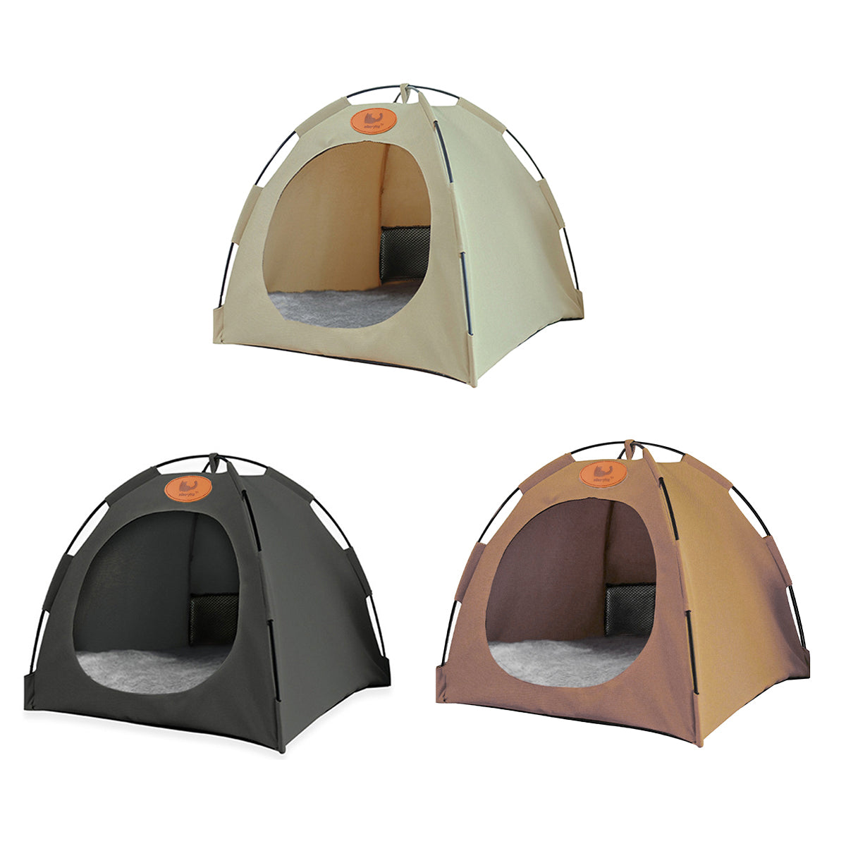Haven Folding Pet Tent Bed – Brown / Wood – Large