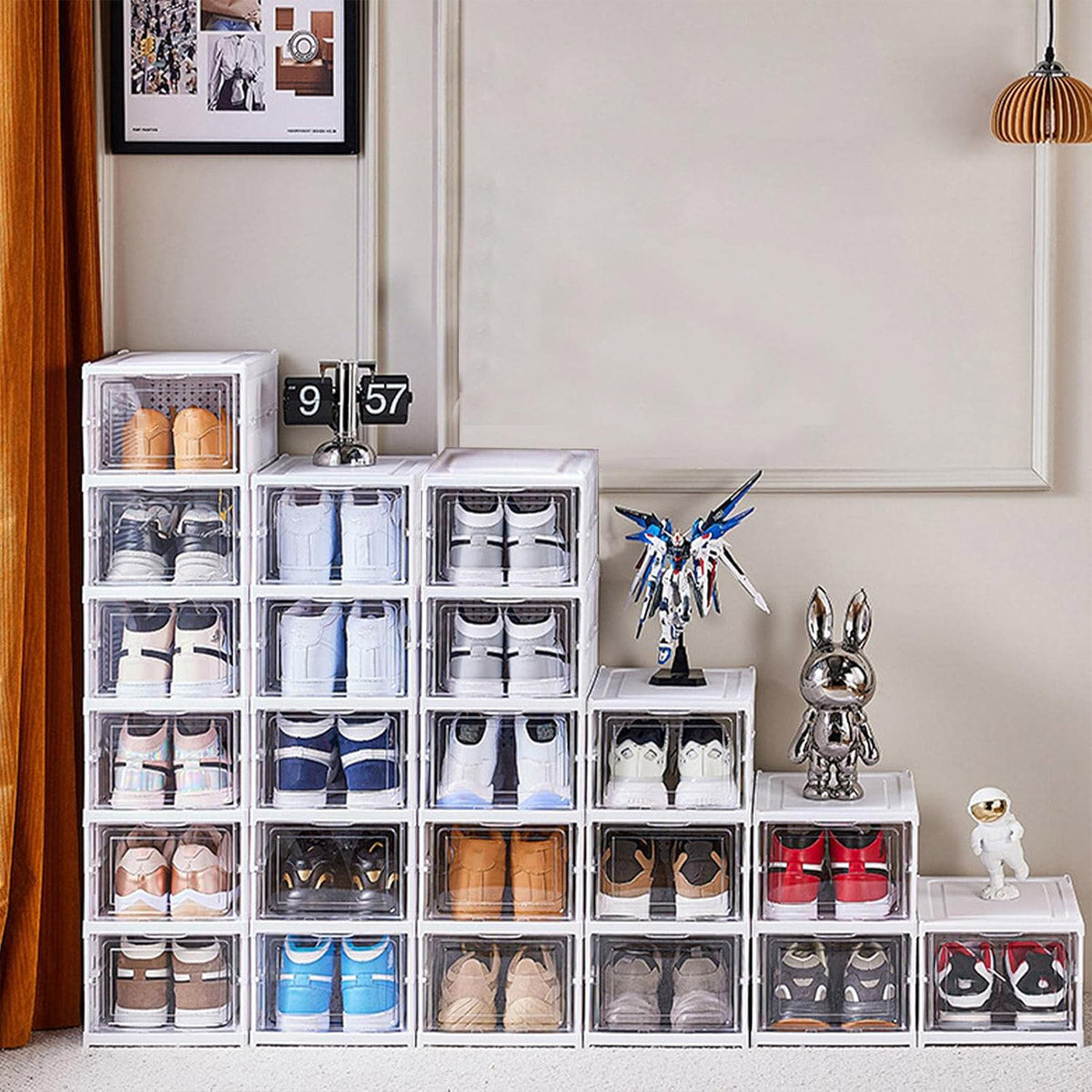 Clear Shoe Storage Boxes – Transparent – Set of 3
