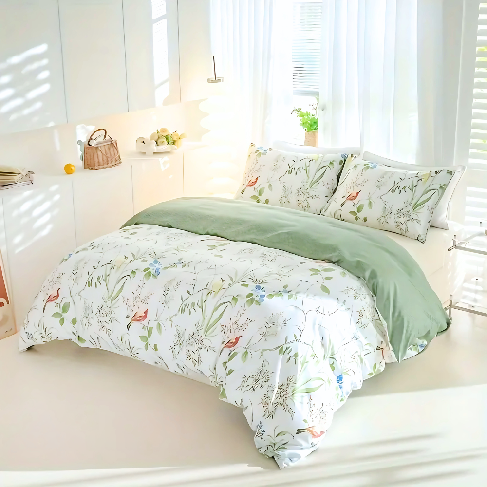 Green Roost Quilt Cover Set - (2pcs, ) – Single