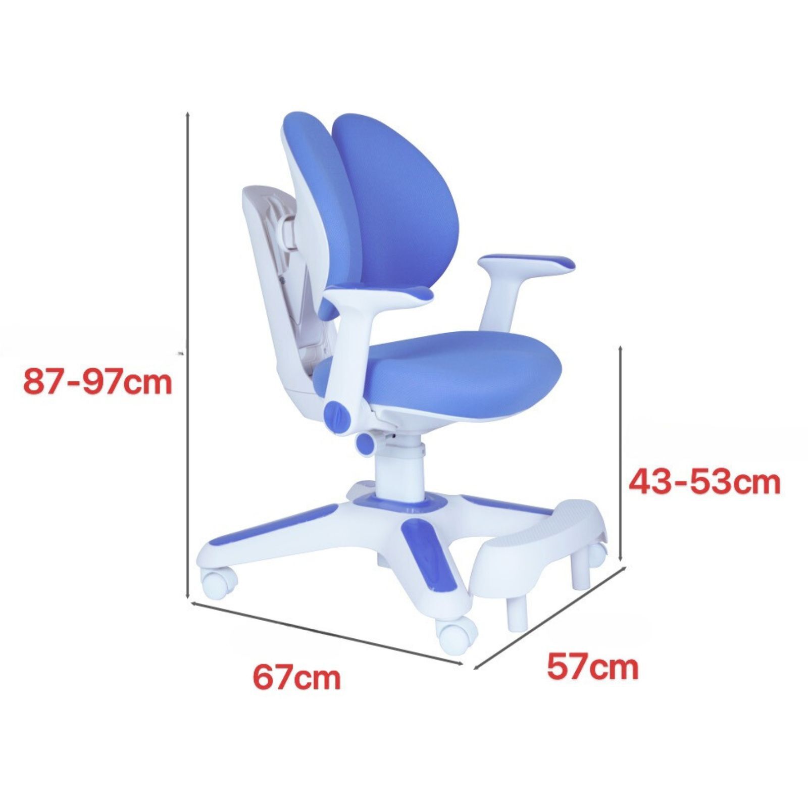 Kiera Kids Study Chair Set – Blue – Set of 4