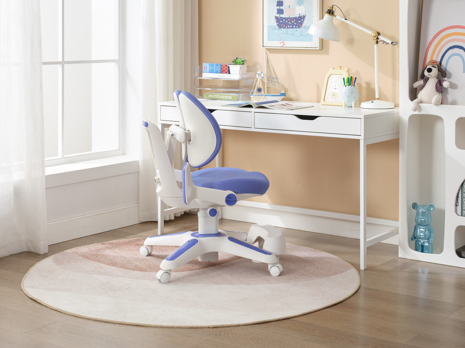 Kenzo Ergonomic Kids Study Chair Set – Blue – Set of 6