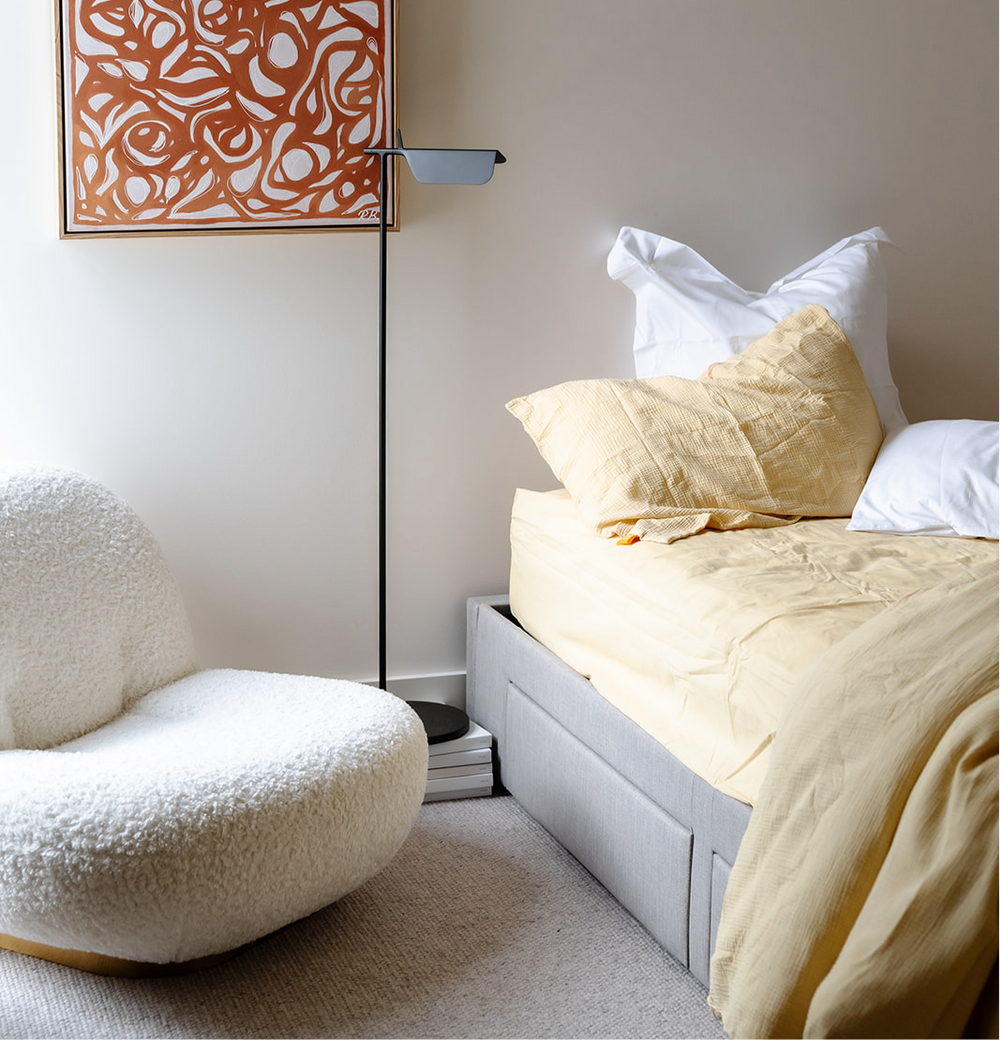 Serano Cotton Muslin Quilt Cover Set – Yellow – Queen