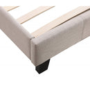 Arlo Linen Fabric Bed Frame – Beige – Single