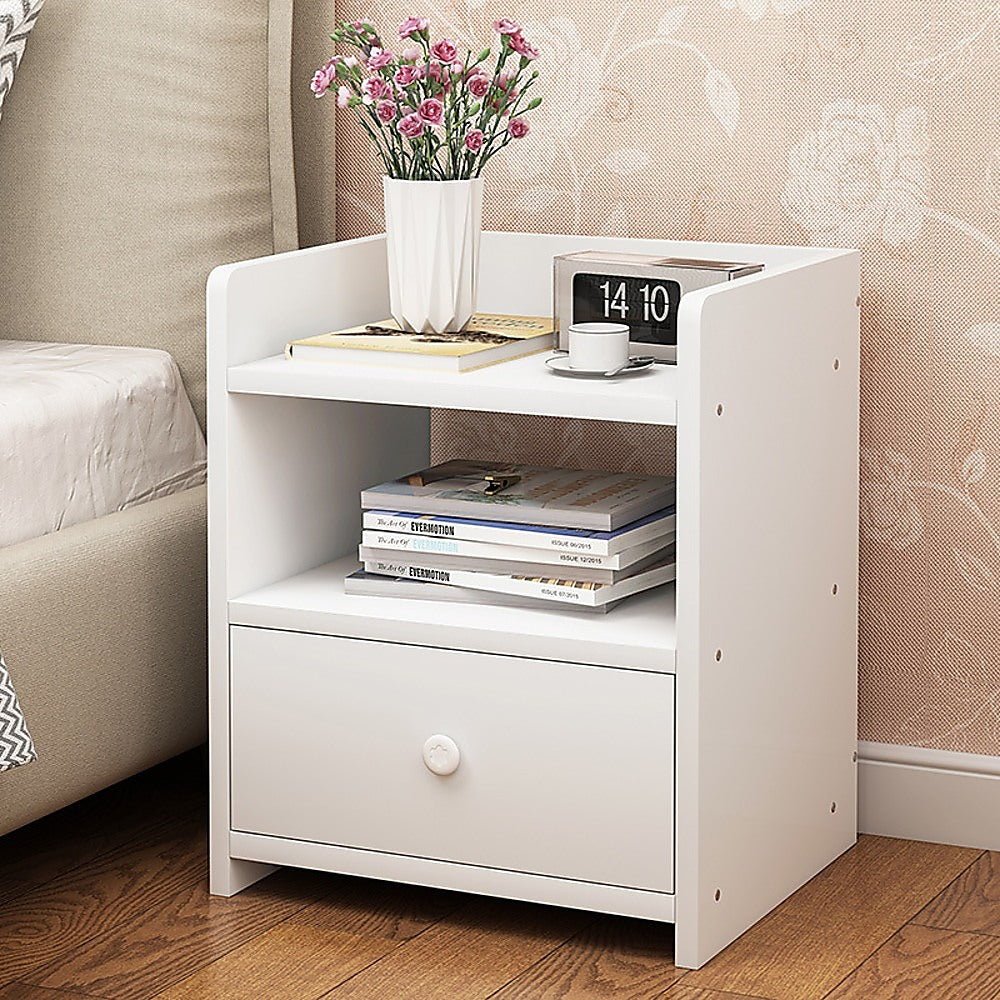 Nara Bedside Table – White – Standard
