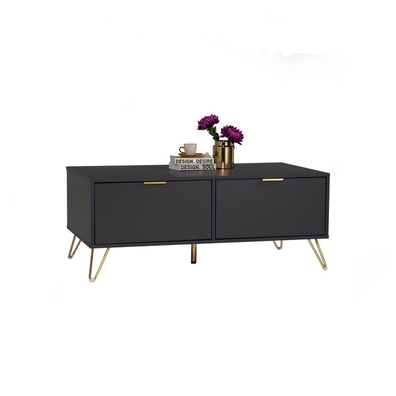 Volos Coffee Table – Black & Gold – 110cm