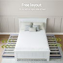 Harrison Trundle Bed Frame & Display Bookshelf Set – White – King Single