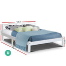 DOUBLE Size - Basic Wooden Bed Frame - White