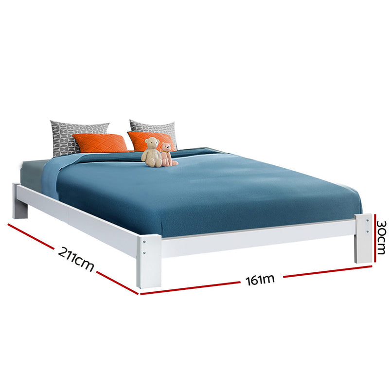 QUEEN Size - Basic Wooden Bed Frame - White