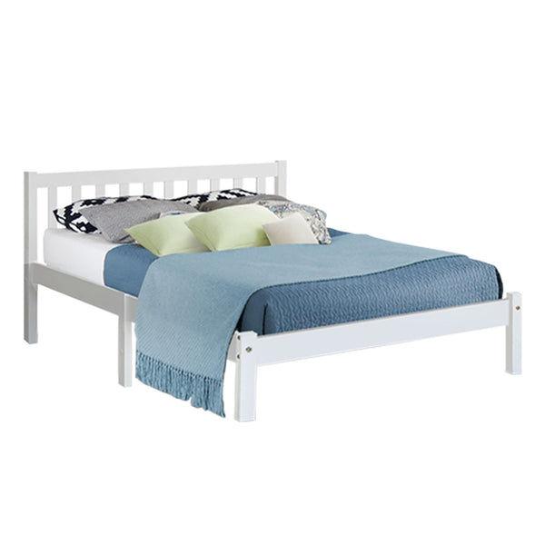 Artiss Bed Frame Double Size Wooden White SOFIE