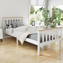 SINGLE Size - Wooden 2 tone Bed Frame - White