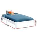 KING SINGLE Size - Classic Wooden Bed Frame - White