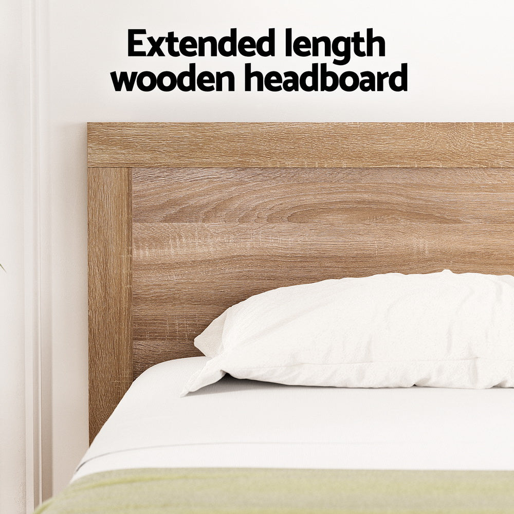 Kairen Wooden Bed Frame – Oatmeal – Double