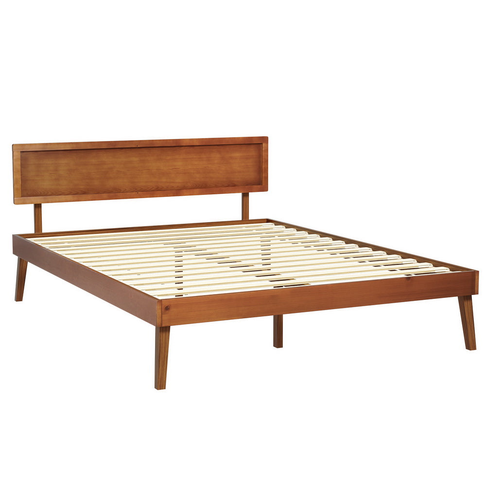 Callan Wooden Base Bed Frame – Walnut – Queen