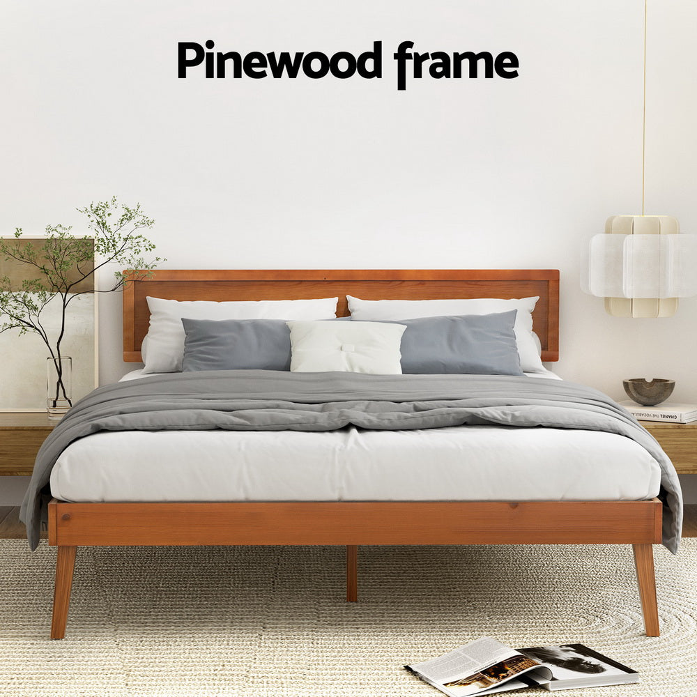 Callan Wooden Base Bed Frame – Walnut – Queen