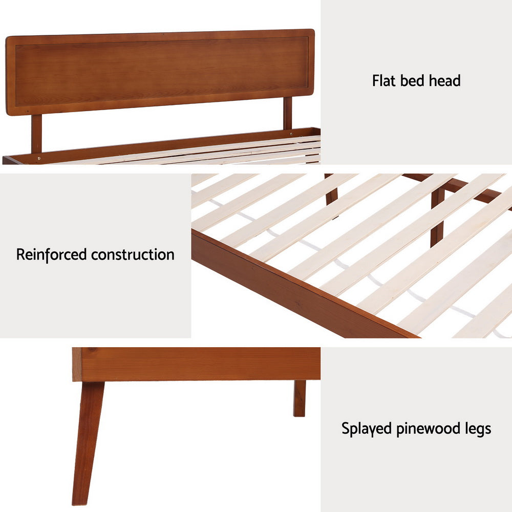 Callan Wooden Base Bed Frame – Walnut – Queen
