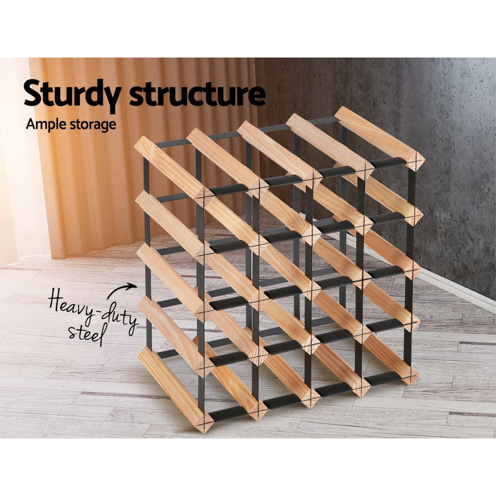 Sterling Timber Wine Rack – Natural – 20 Bottles