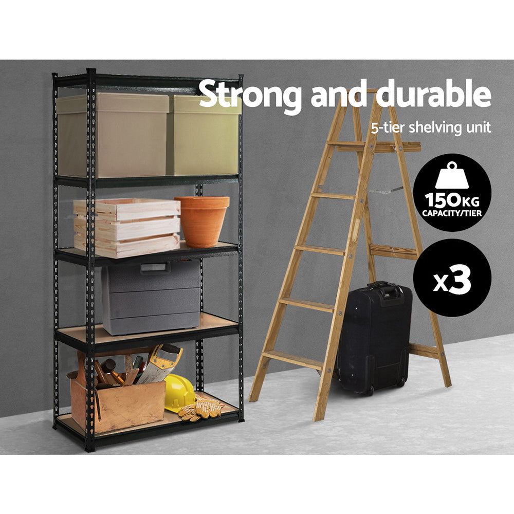 Alderon Industrial Storage Rack – Black – 150 cm