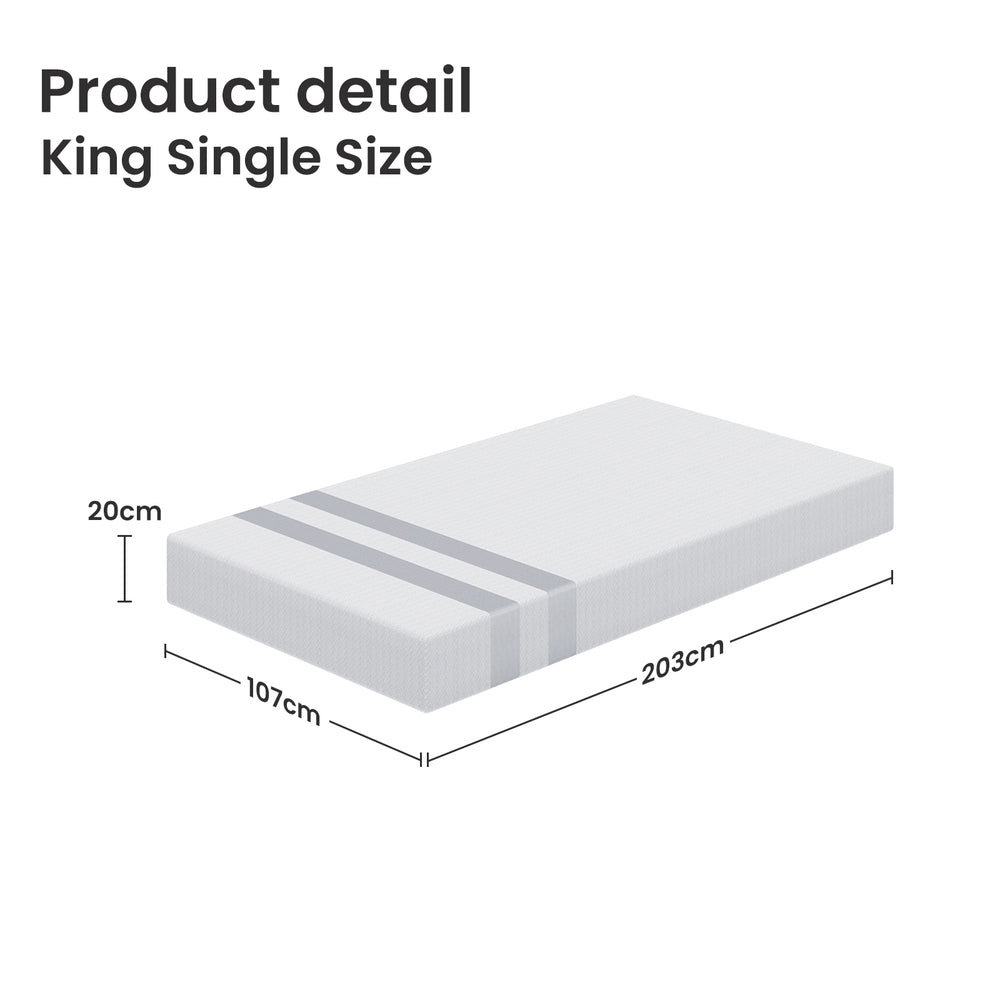 Lullaby Gel Foam Mattress – White – King Single