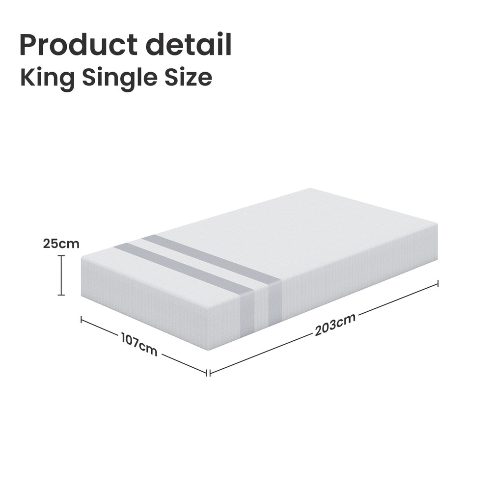 Moonrise Gel Foam Mattress – White – King Single
