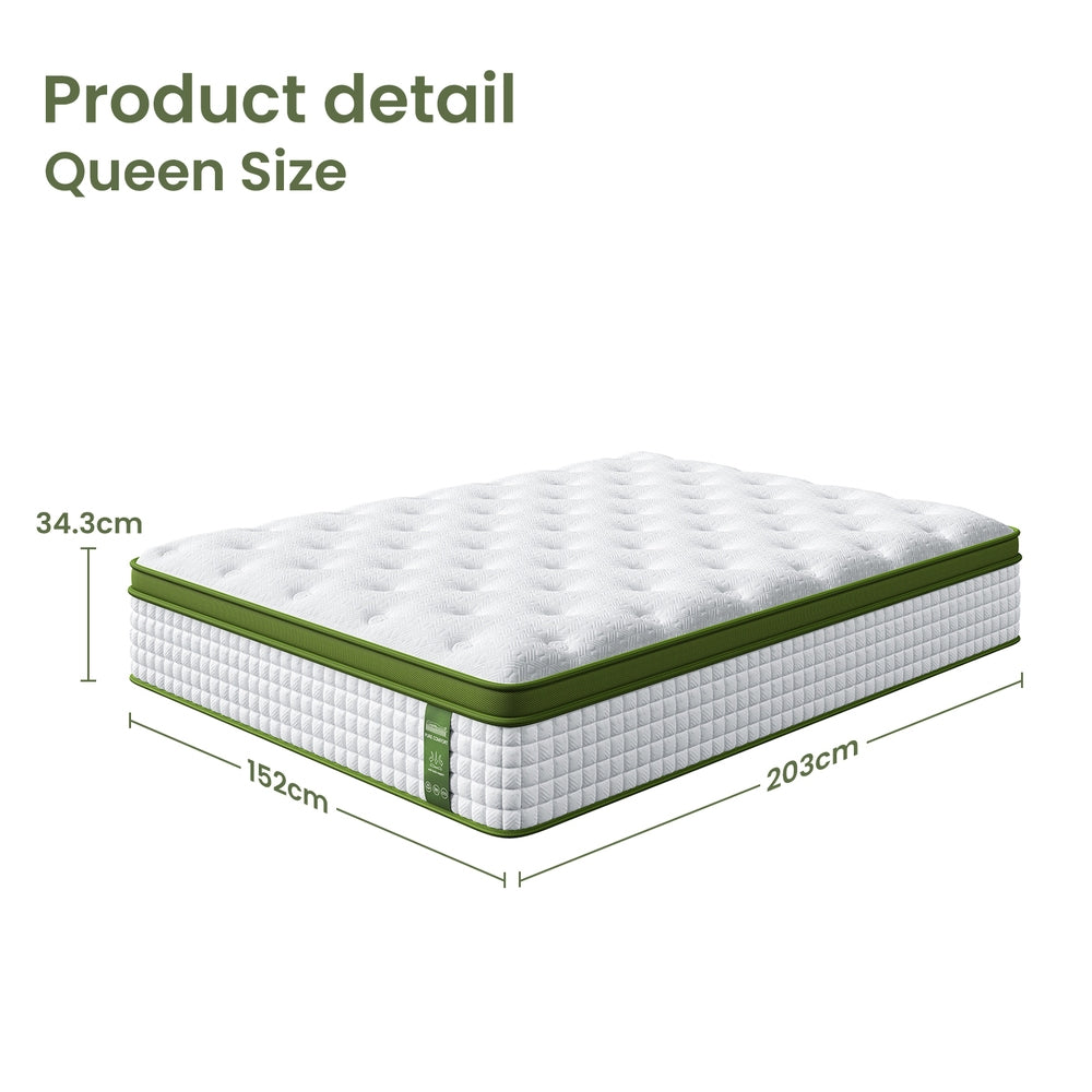 CozyNest Euro Top Mattress – Grey – Queen