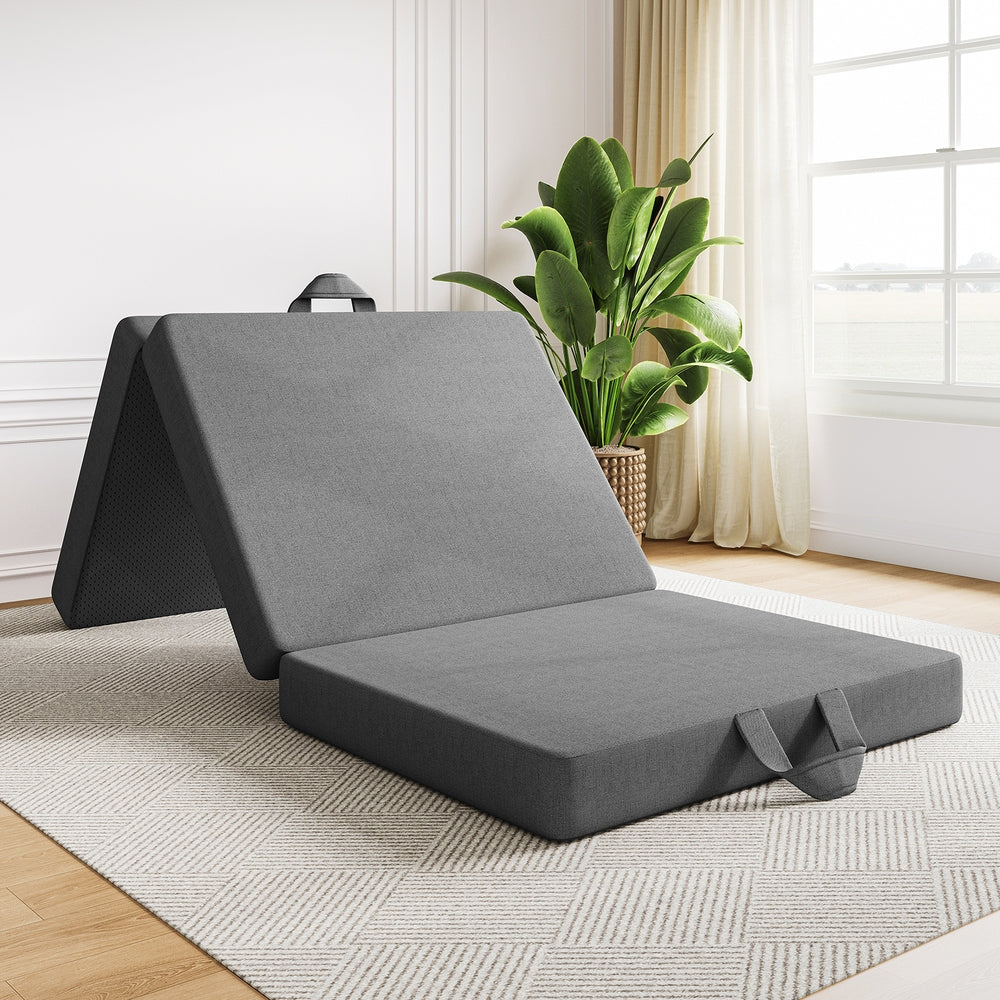 Alderon Tri-Fold Memory Foam Mattress – Grey – King Single