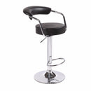 Leather High Back Crome Base Gas Lift Swivel Chair - Black